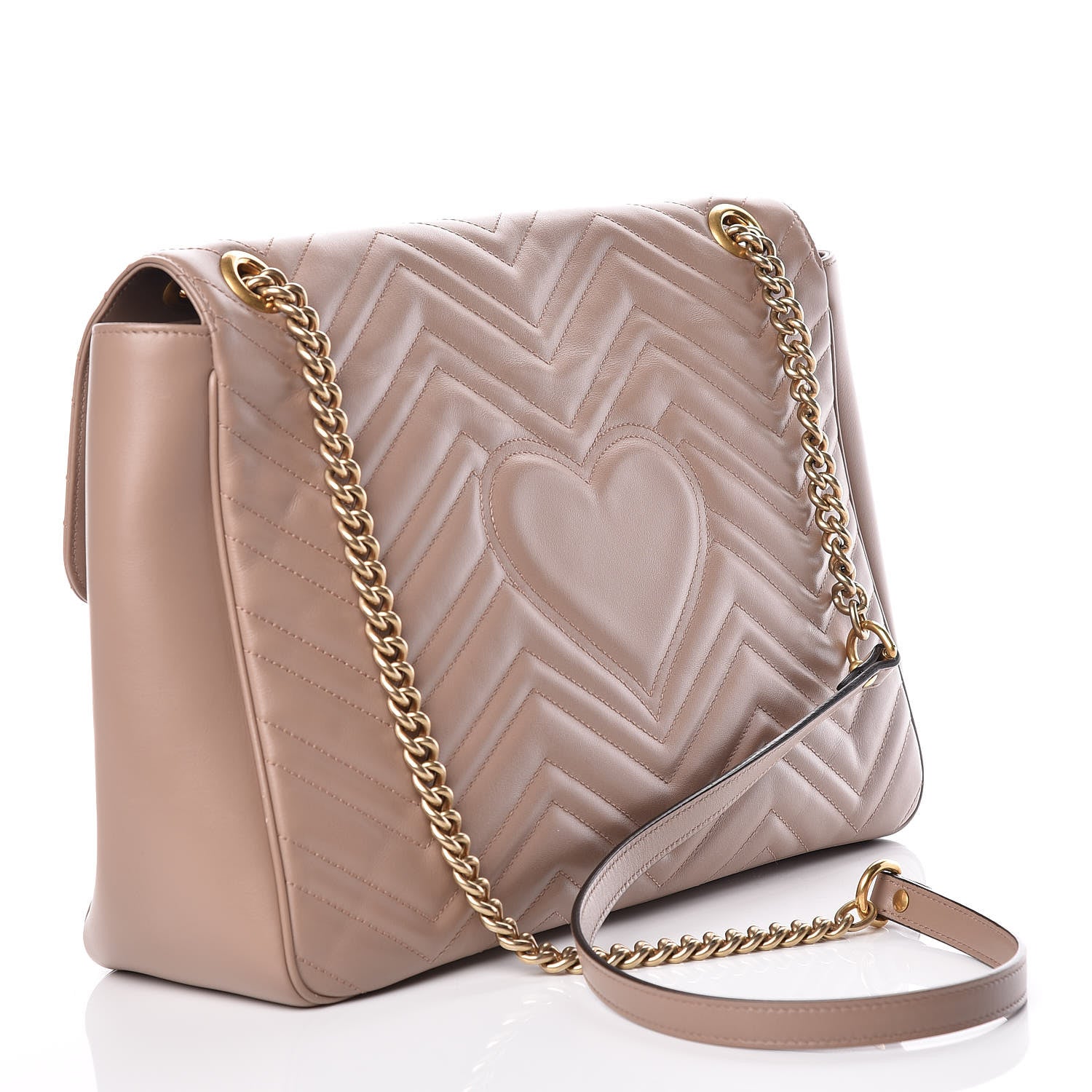 Gucci Calfskin Matelasse Large GG Marmont Shoulder Bag Porcelain Rose 3 of 11