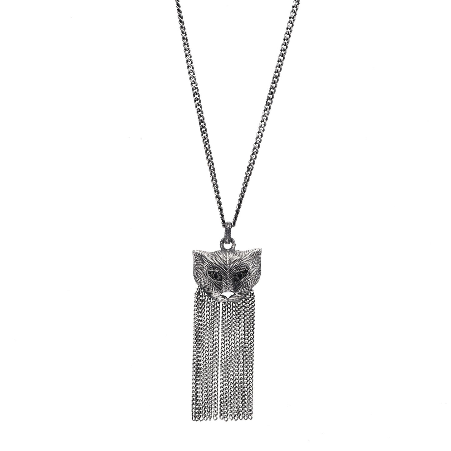 Sterling Silver Feline Tassle Necklace