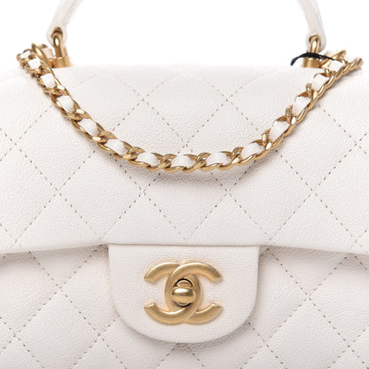 Chanel Caviar Quilted Mini Top Handle Rectangular Flap White 10 of 10
