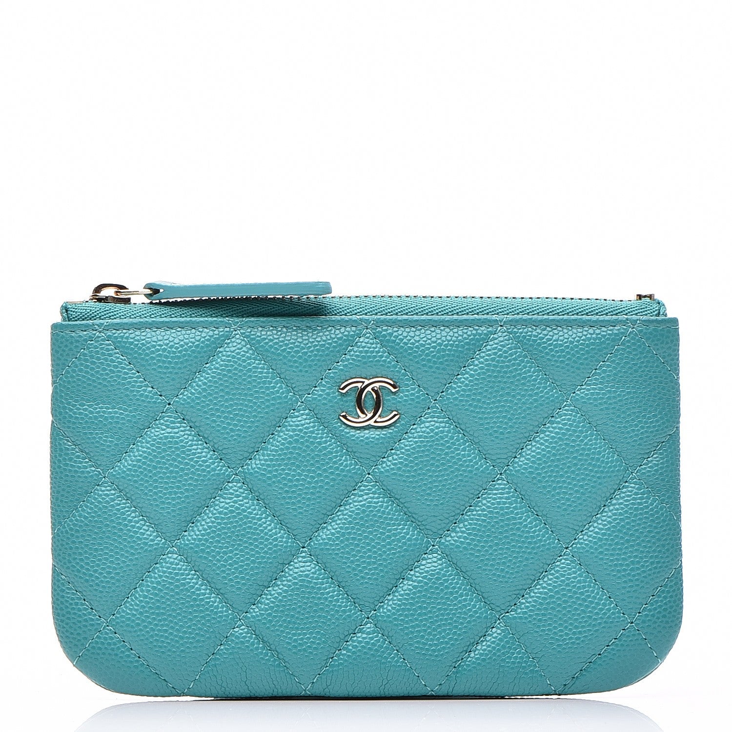 Chanel Caviar Quilted Coin Purse Case Turquoise 1 of 7