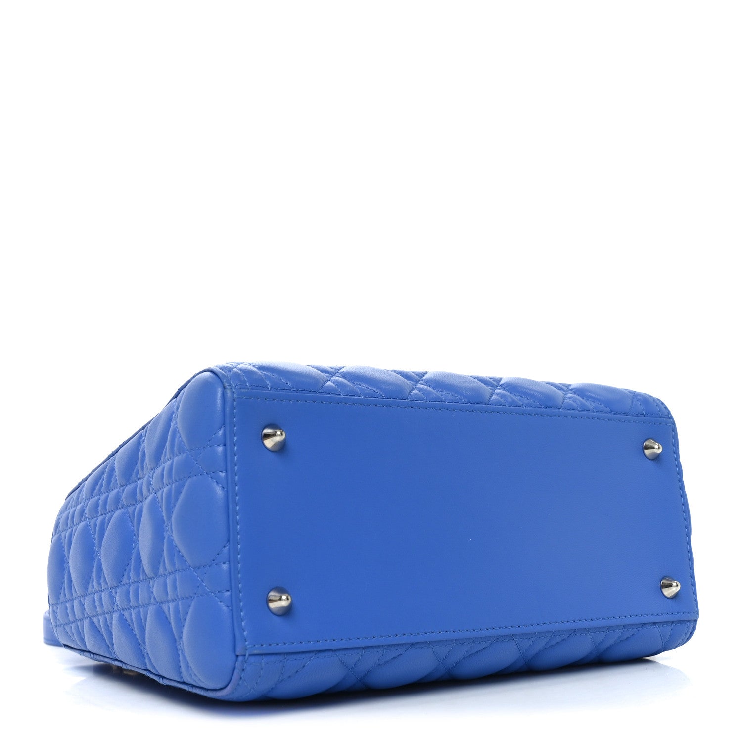 Christian Dior Lambskin Cannage Medium Lady Dior Blue Persan 4 of 10