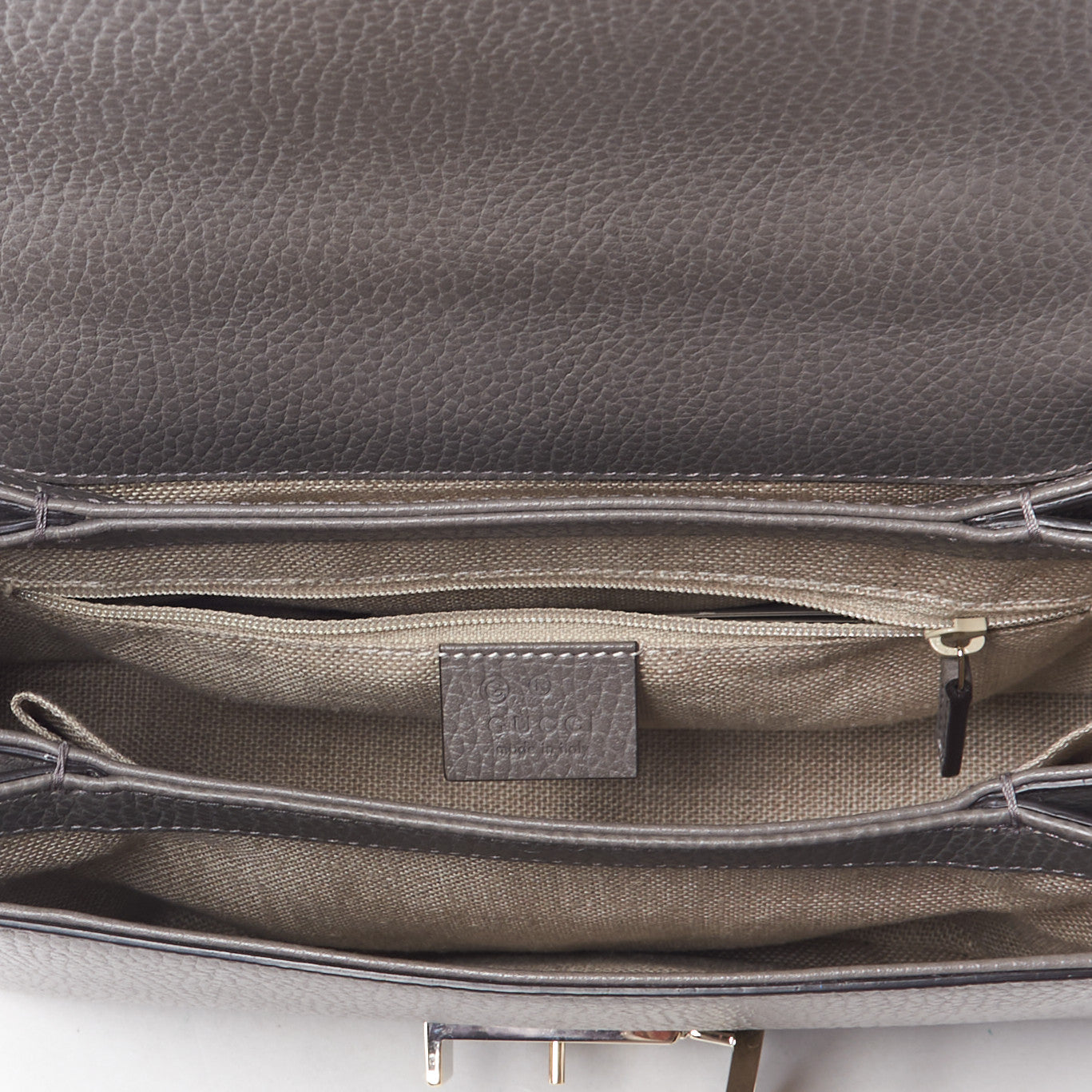 Dollar Calfskin Interlocking G Top Handle Shoulder Bag Loess