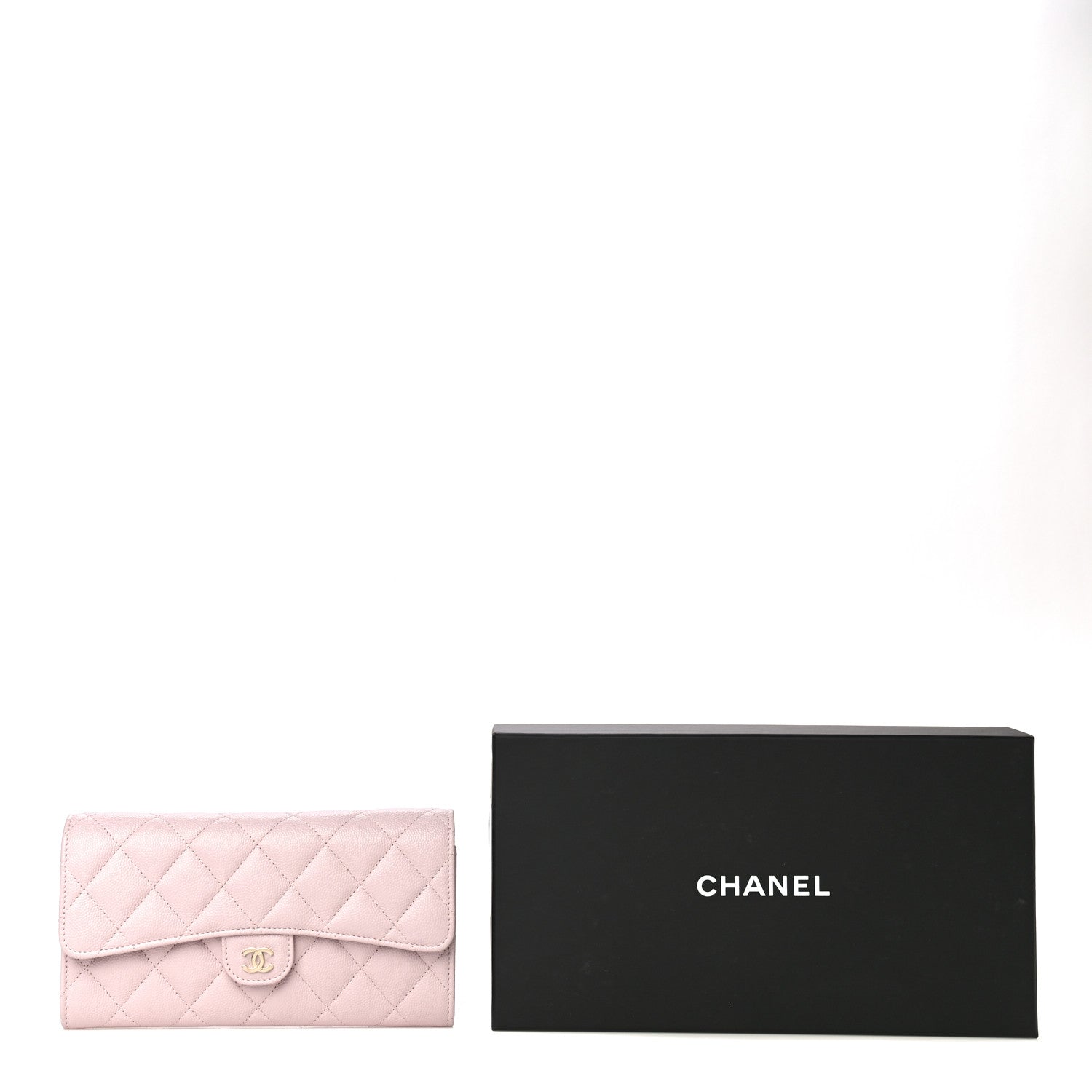 Chanel Caviar Quilted Large Gusset Flap Wallet Light Pink 12 of 12