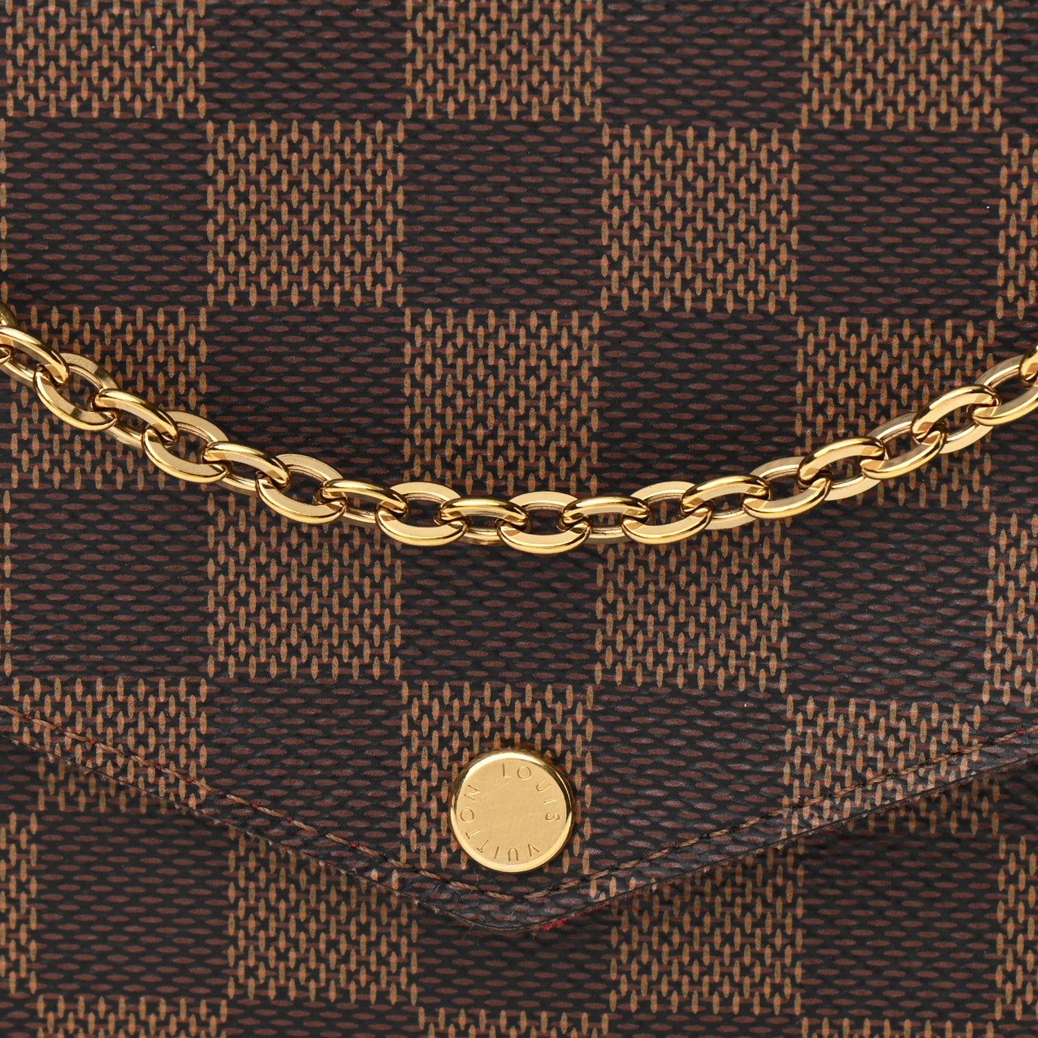 Louis Vuitton Damier Ebene Pochette Felicie Chain Wallet 9 of 11