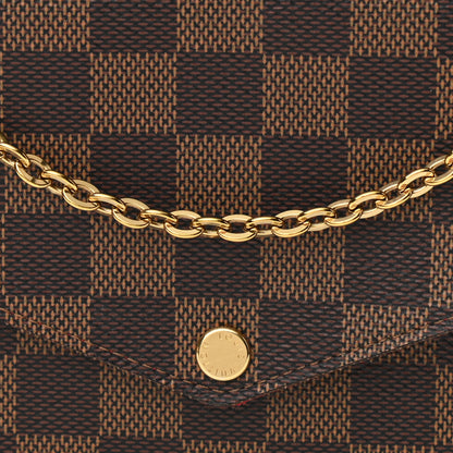 Louis Vuitton Damier Ebene Pochette Felicie Chain Wallet 9 of 11