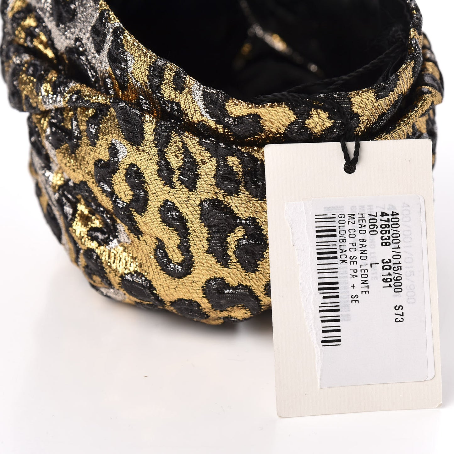 Metallic Leonte Turban L 58 Black Gold