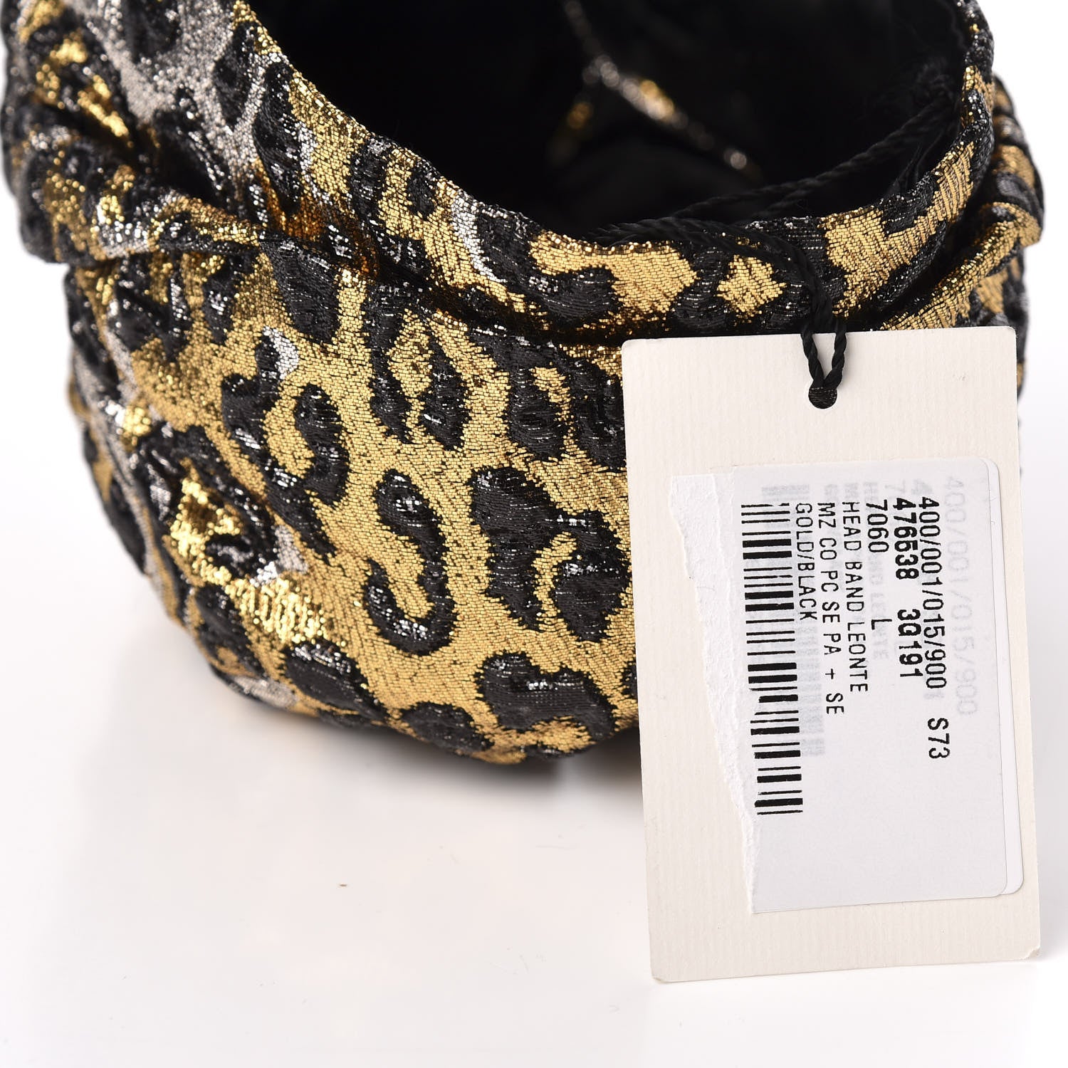 Gucci Metallic Leonte Turban L 58 Black Gold 8 of 8