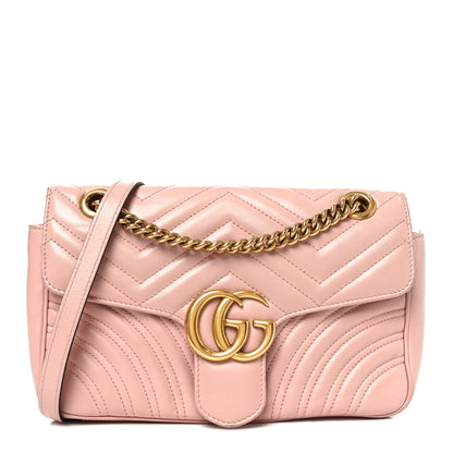 Gucci Calfskin Matelasse Small GG Marmont Shoulder Bag Perfect Pink Perfect Pink 1 of 10