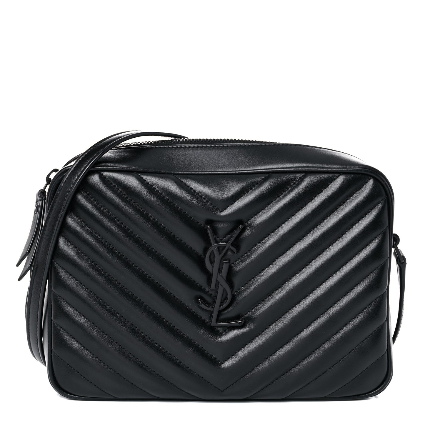 Calfskin Matelasse Monogram Lou Camera Bag Black