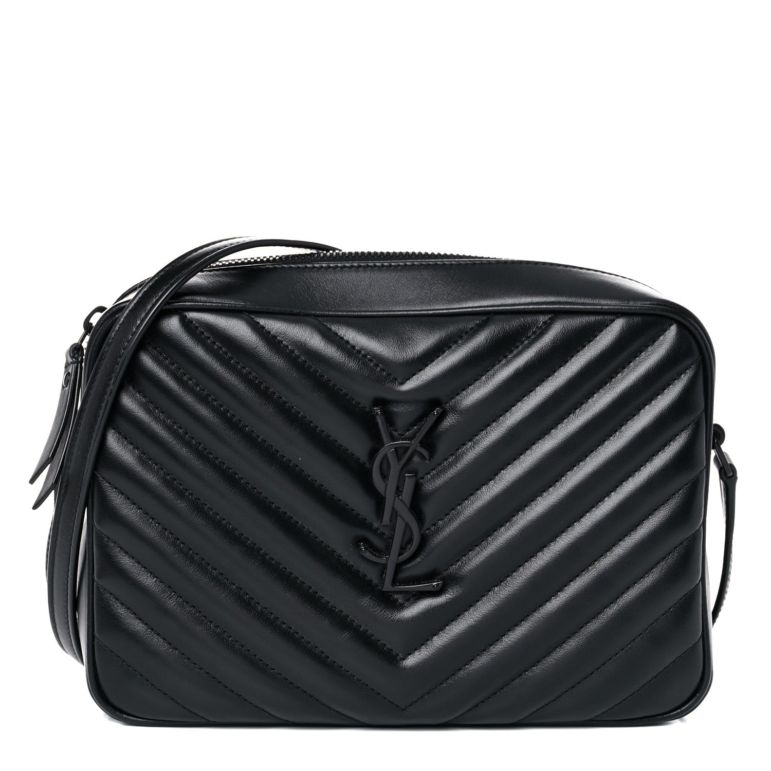 Saint Laurent Calfskin Matelasse Monogram Lou Camera Bag Black 1 of 9