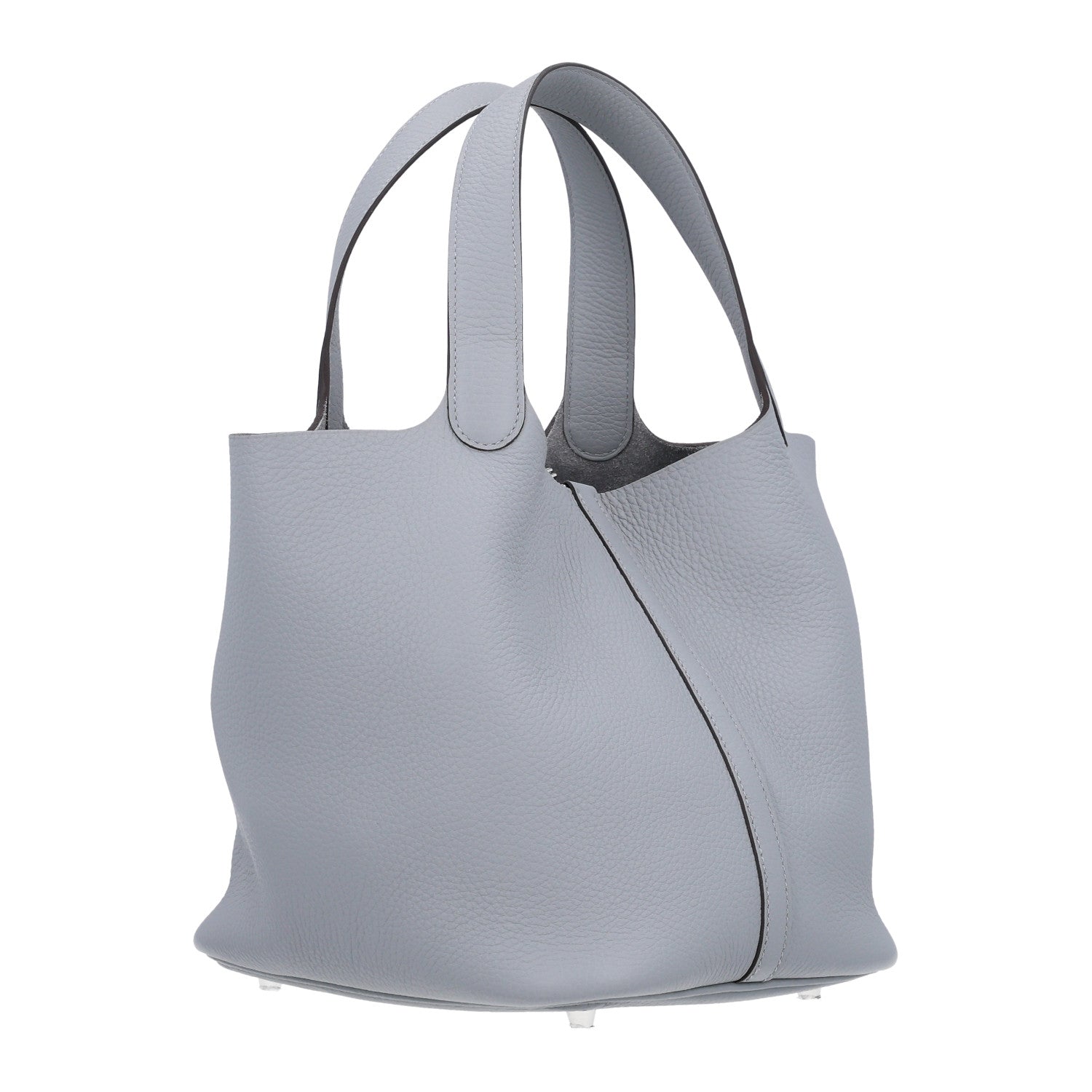Hermes Taurillon Clemence Picotin Lock 22 MM Bleu Glacier 3 of 10