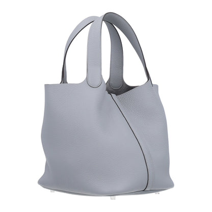 Hermes Taurillon Clemence Picotin Lock 22 MM Bleu Glacier 3 of 10