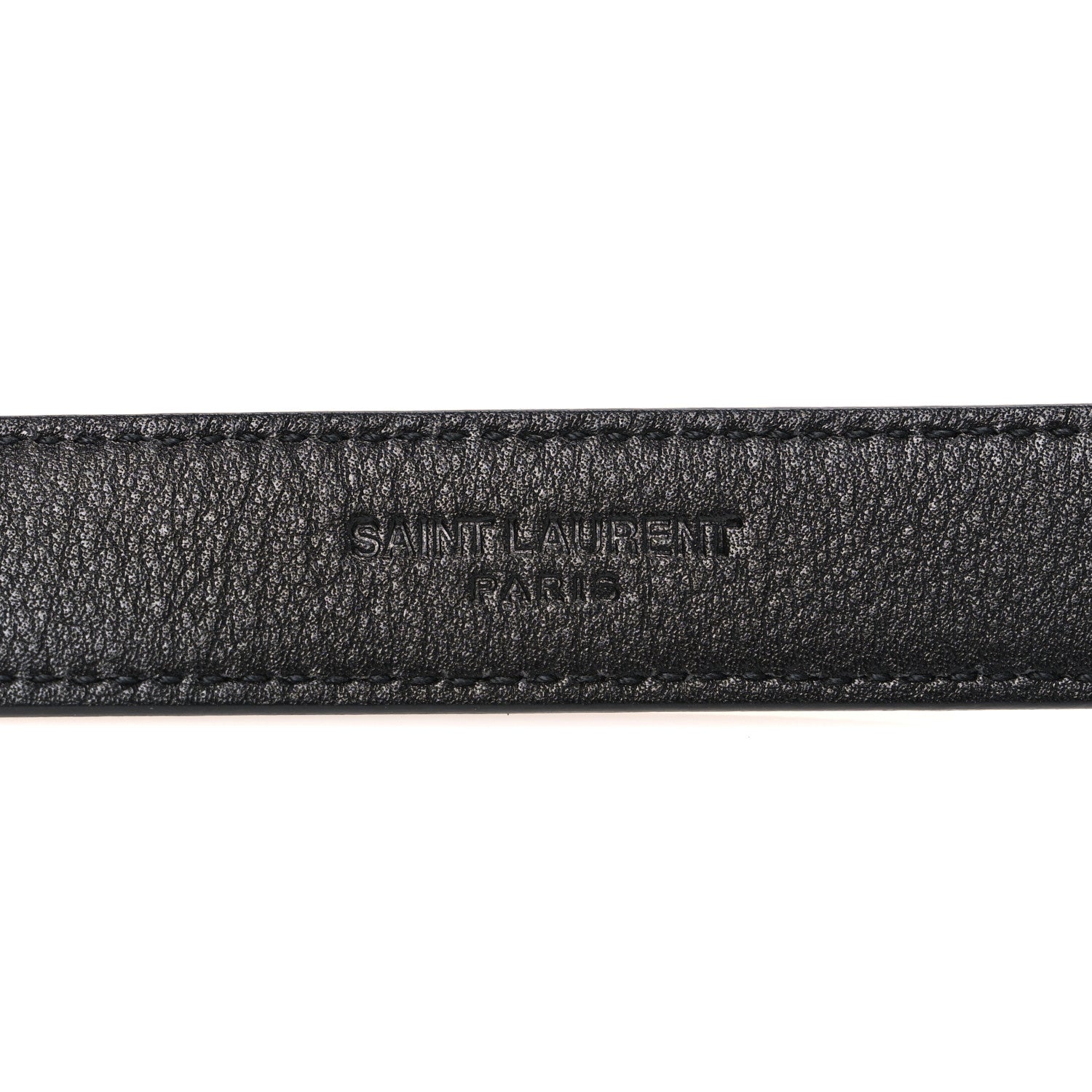 Saint Laurent Smooth Calfskin Monogram Narrow Square Buckle Belt 65 26 Black 5 of 6