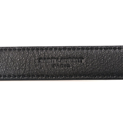 Saint Laurent Smooth Calfskin Monogram Narrow Square Buckle Belt 65 26 Black 5 of 6