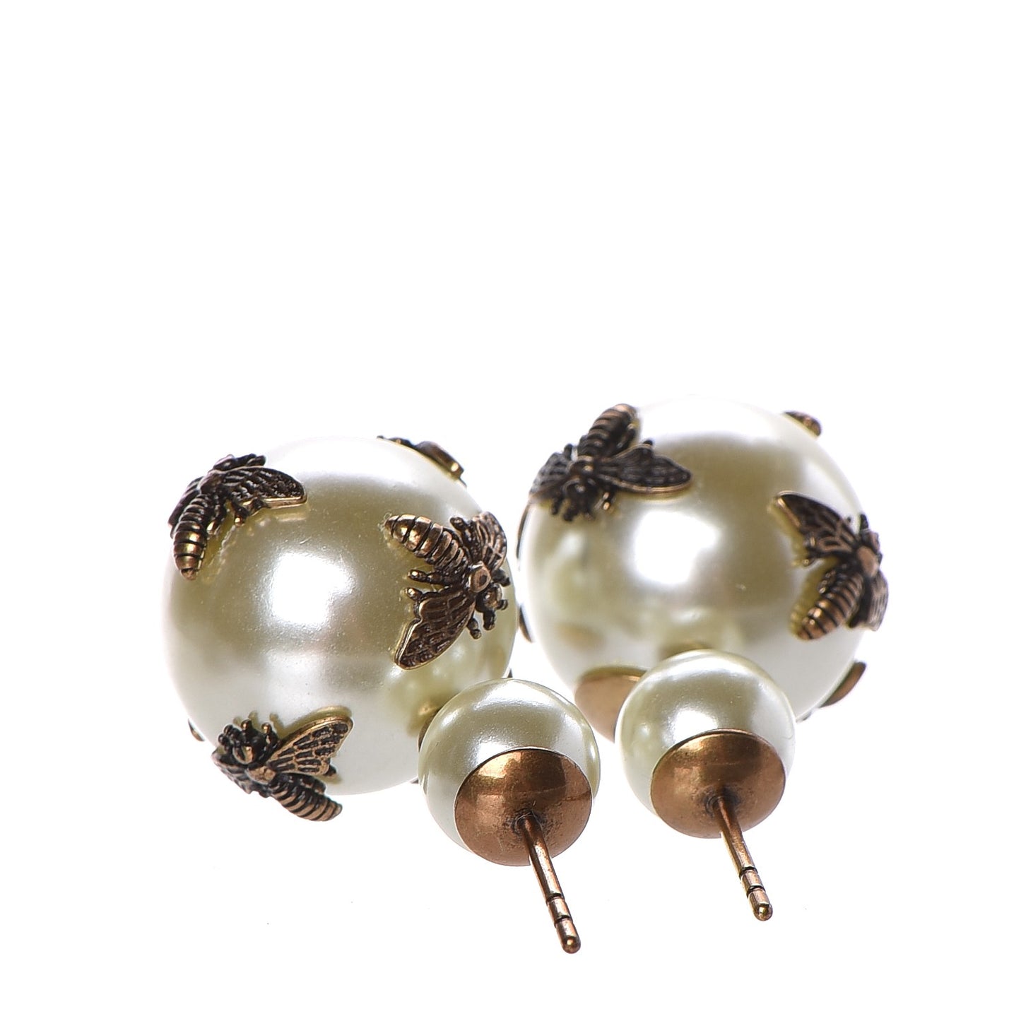 Mise En Dior Tribal Bee Earrings White