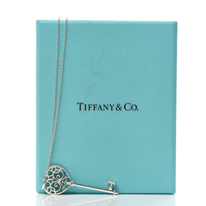 Tiffany Sterling Silver Enchant Heart Key Pendant Necklace 6 of 6