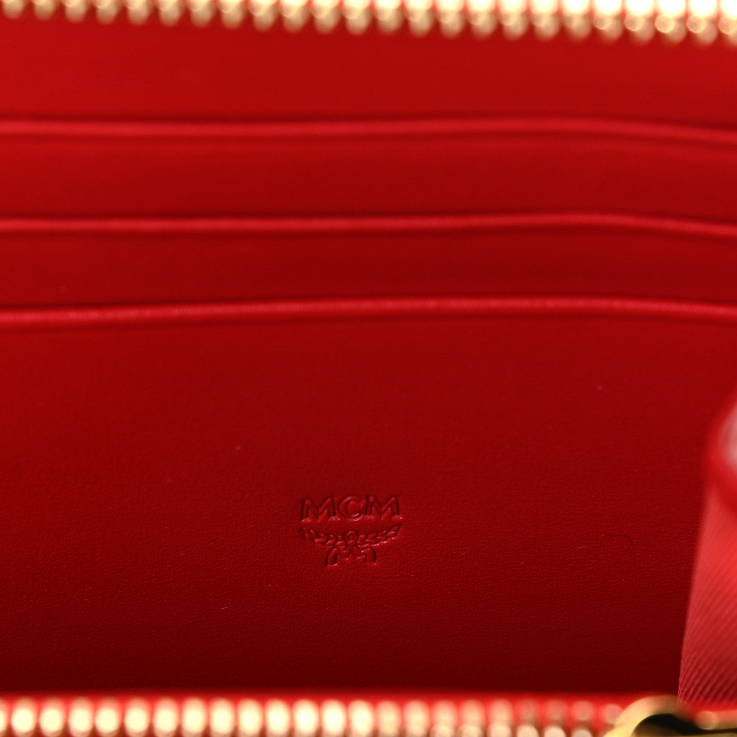 MCM Skyoptic Visetos Zip Around Wallet Cognac Red 5 of 9