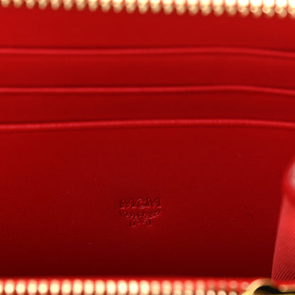 MCM Skyoptic Visetos Zip Around Wallet Cognac Red 5 of 9