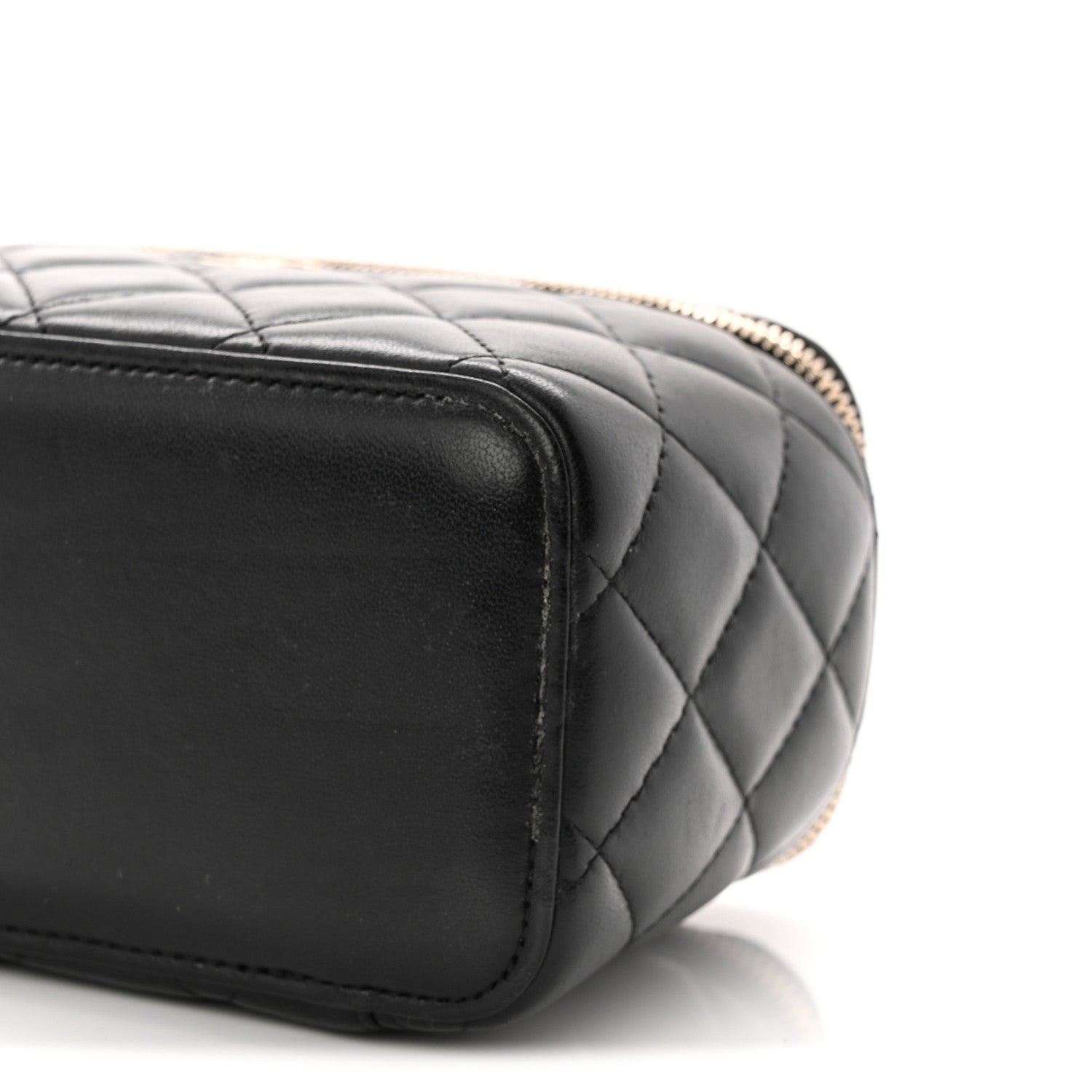 Chanel Lambskin Quilted Small Vanity Case With Chain Black 10 of 10