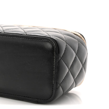 Chanel Lambskin Quilted Small Vanity Case With Chain Black 10 of 10