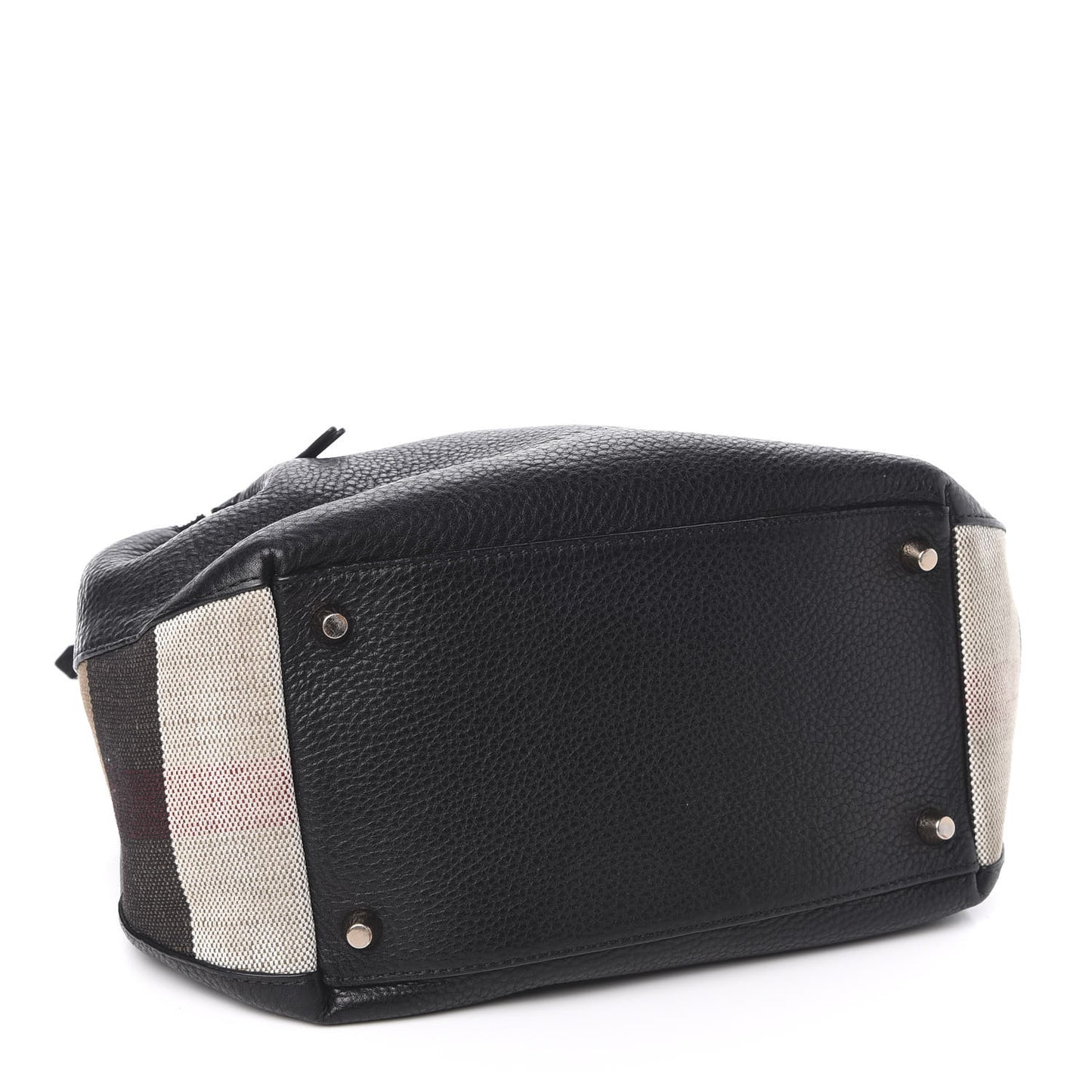 Grainy Calfskin House Check Small Maidstone Black