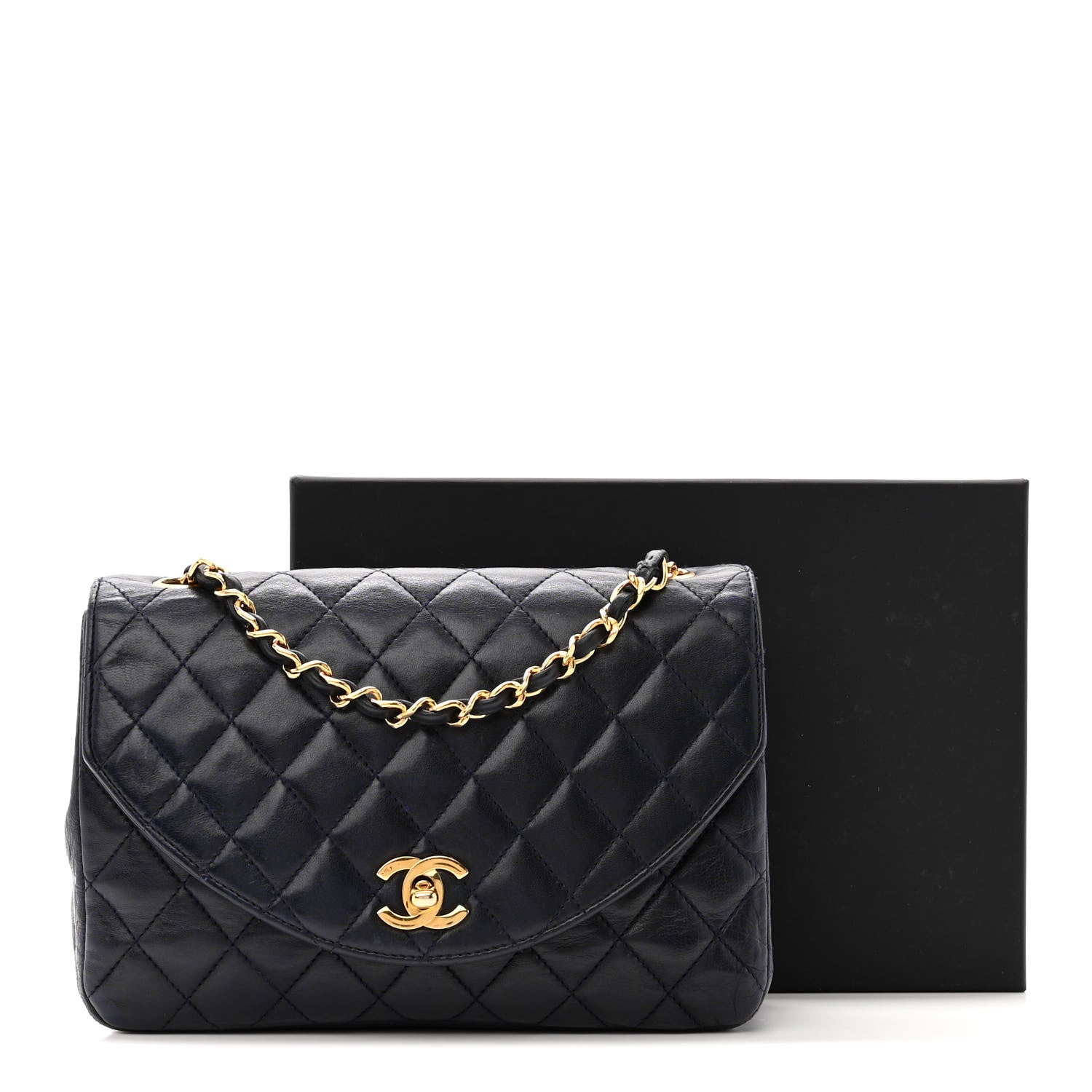 Chanel Lambskin Quilted Round Flap Navy 12 of 12
