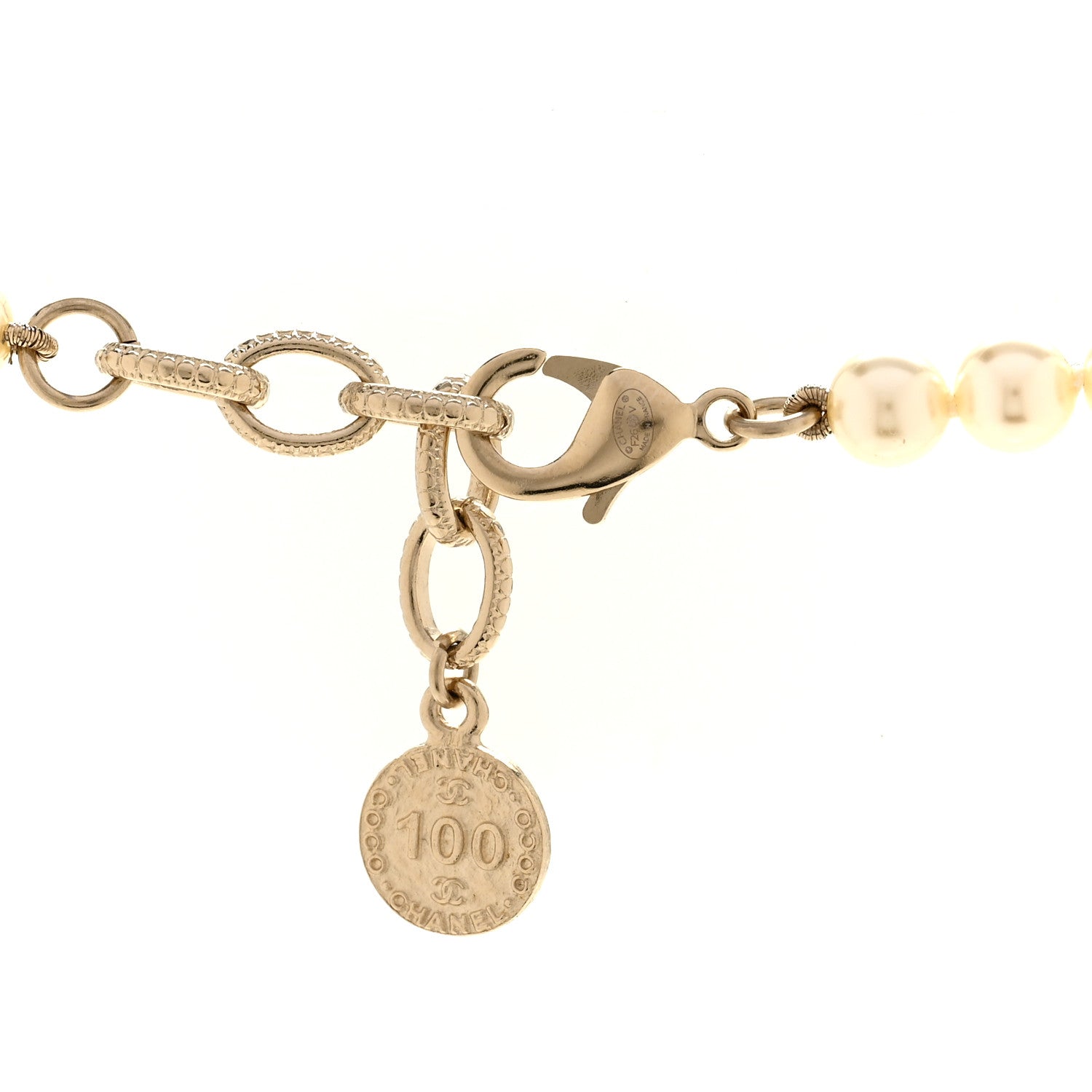 Chanel Pearl CC 100th Anniversary Necklace Light Gold 5 of 6