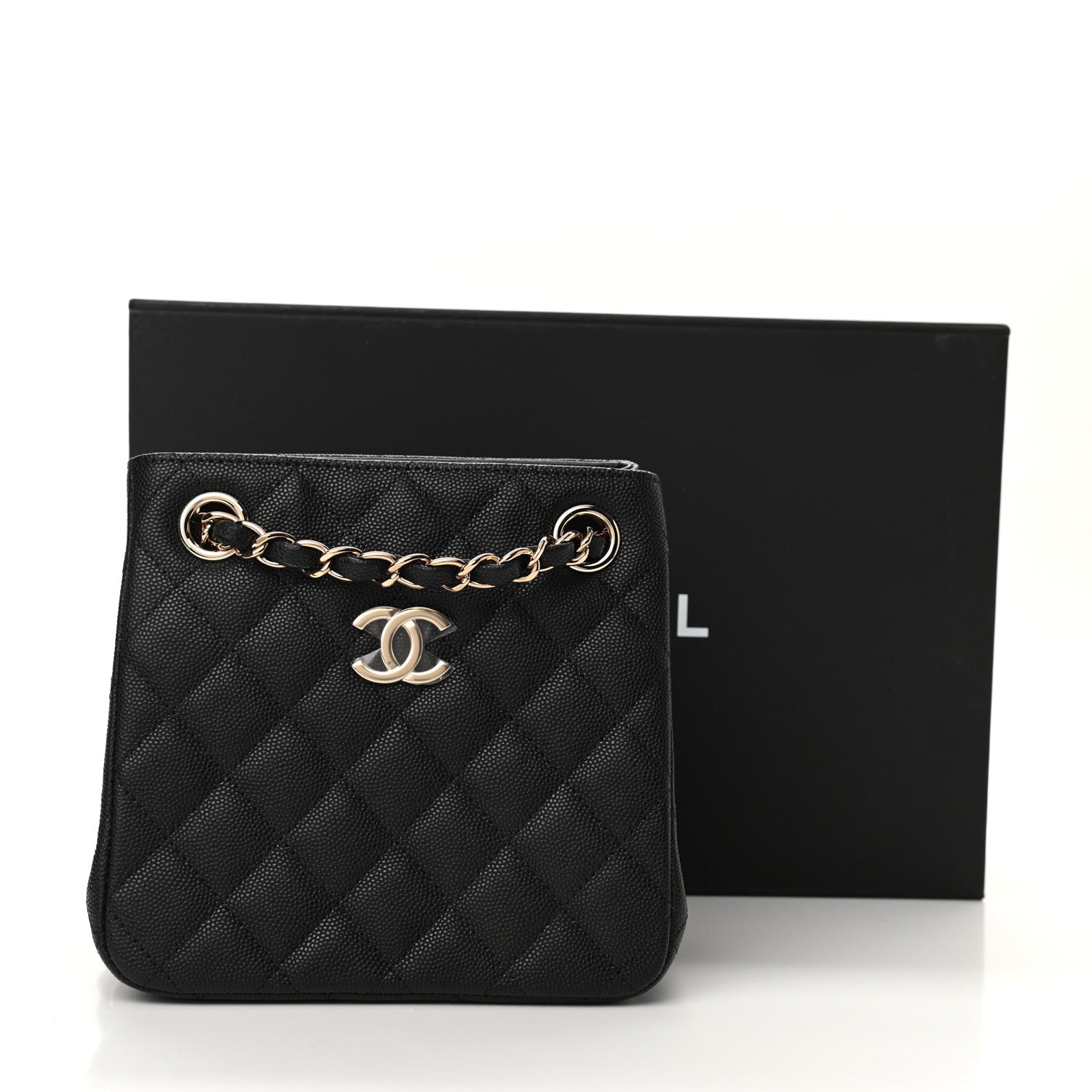 Chanel Caviar Quilted Mini Bucket Bag Black 11 of 11