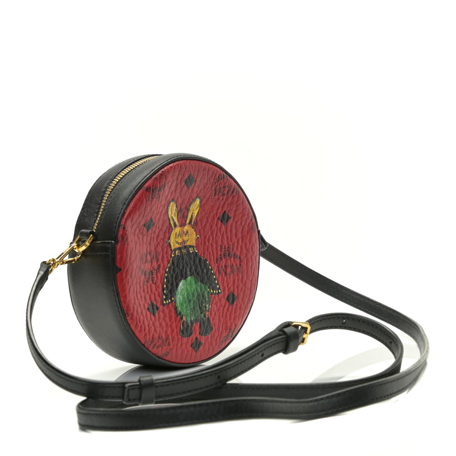 MCM Visetos Punk Rabbit Tambourine Small Crossbody Red 3 of 15