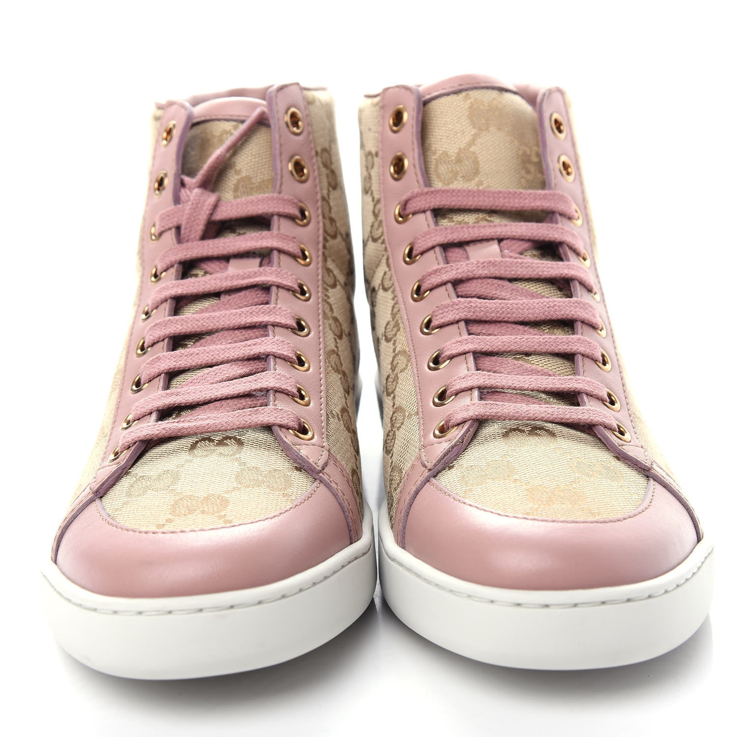 Gucci Monogram Calfskin Miro Soft Brooklyn High Top Sneakers 39.5 New Sand Dark Cipria 5 of 11