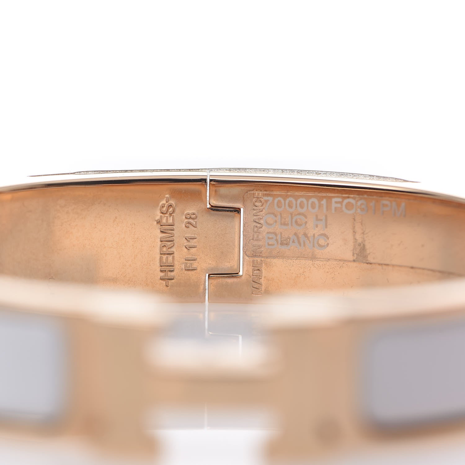 Hermes Enamel Narrow Clic Clac H Bracelet PM White 4 of 4