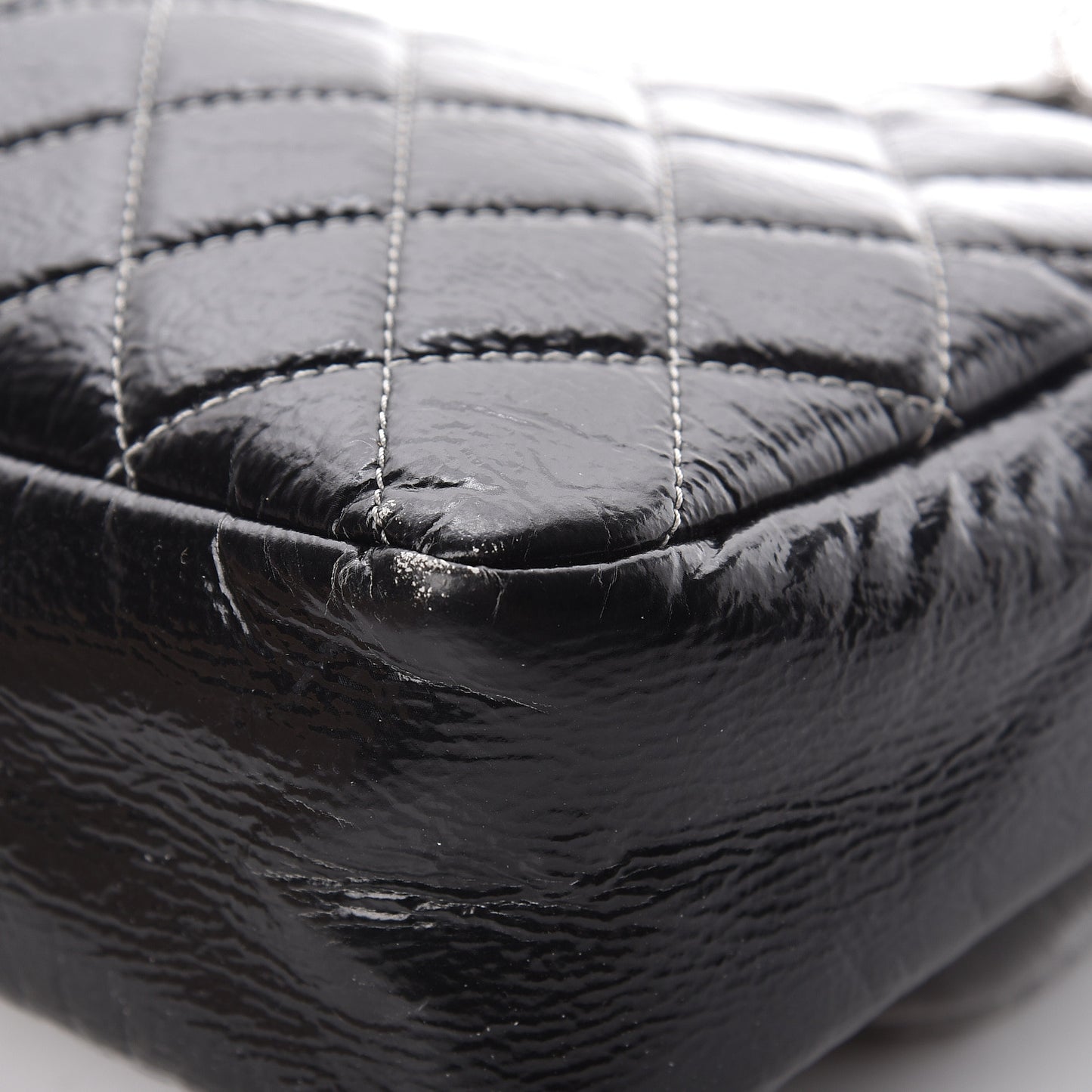 Vinyl Quilted Jumbo Melrose Degrade Flap Black