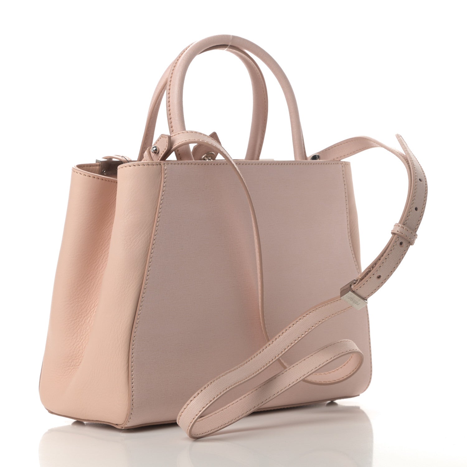Fendi Vitello Elite Monster Petite 2Jours Tote Rosa Plaster 3 of 10
