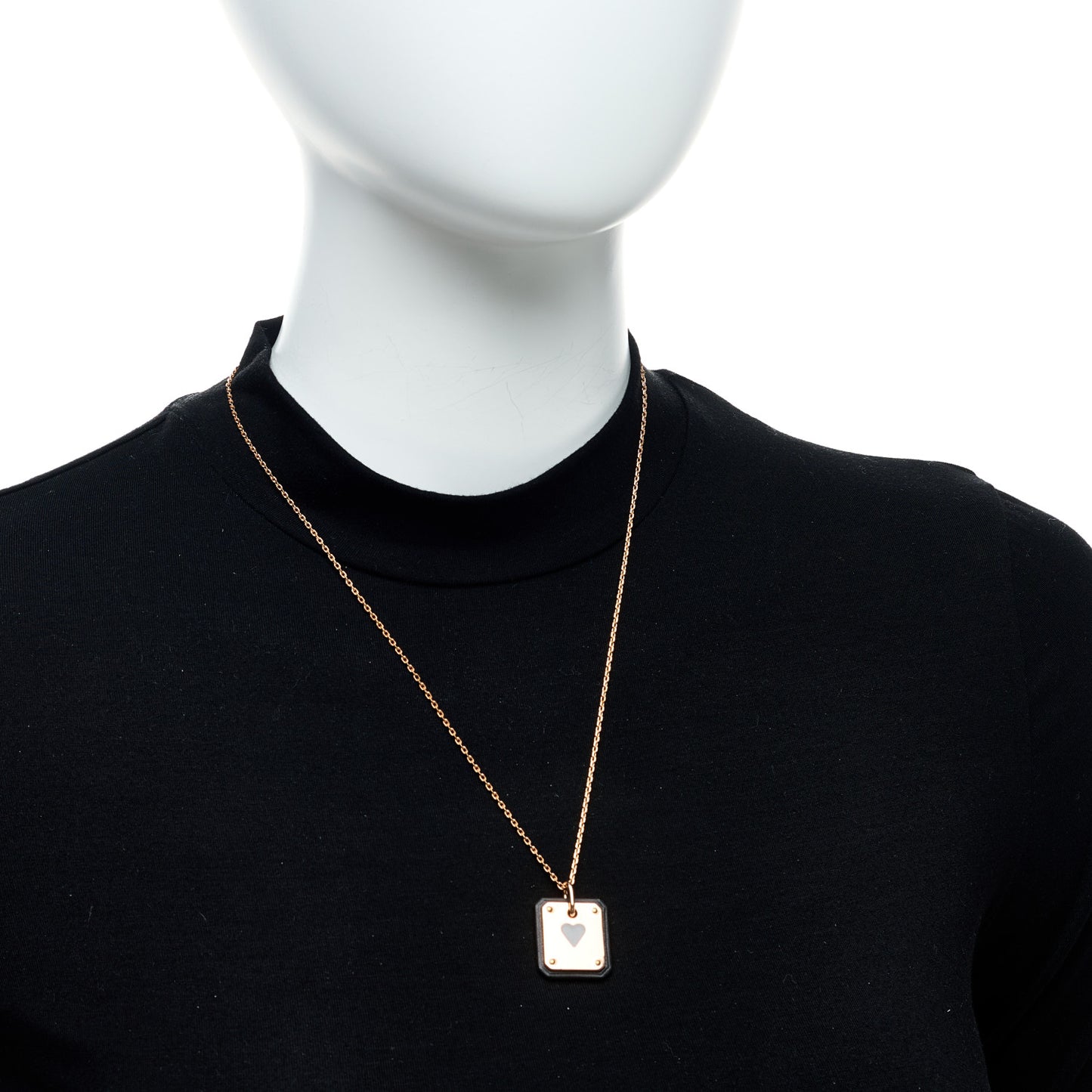 Rose Gold Plated Swift As De Coeur Necklace Black
