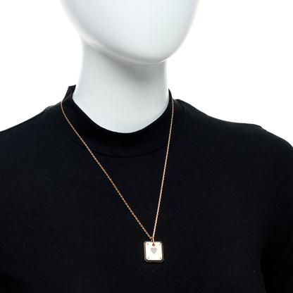 Hermes Rose Gold Plated Swift As De Coeur Necklace Black 2 of 7