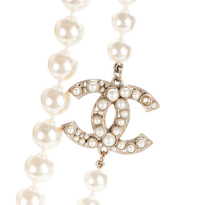 Chanel Graduated Pearl CC Long Necklace Gold 5 of 8