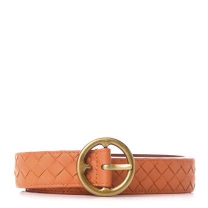 Bottega Veneta Nappa Intrecciato Belt 75 30 Tangerine 1 of 6
