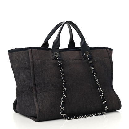 Chanel Denim Large Deauville Tote Dark Blue 3 of 15