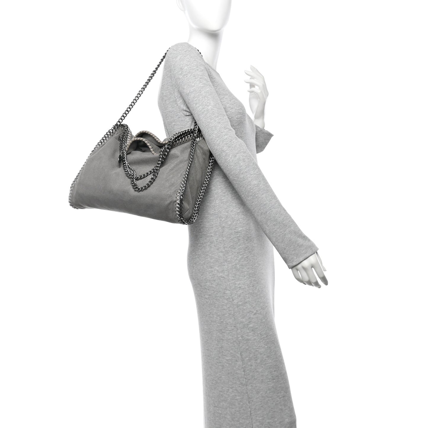 Shaggy Deer Falabella Fold Over Tote Grey