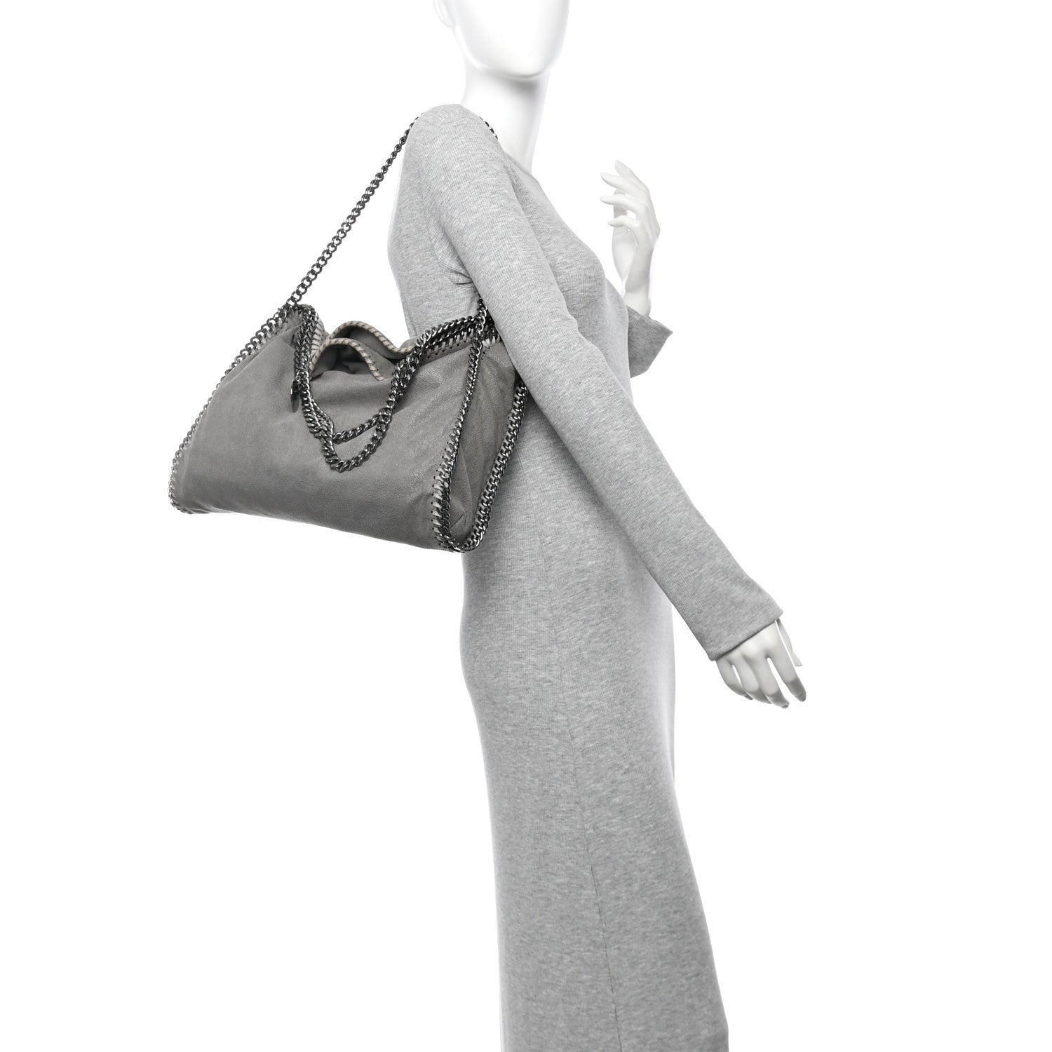 Stella McCartney Shaggy Deer Falabella Fold Over Tote Grey 2 of 13