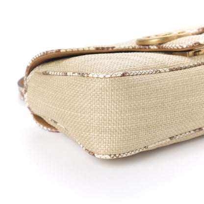 Gucci Raffia Elaphe Matelasse Small GG Marmont Shoulder Bag Natural Cream Brown 6 of 11