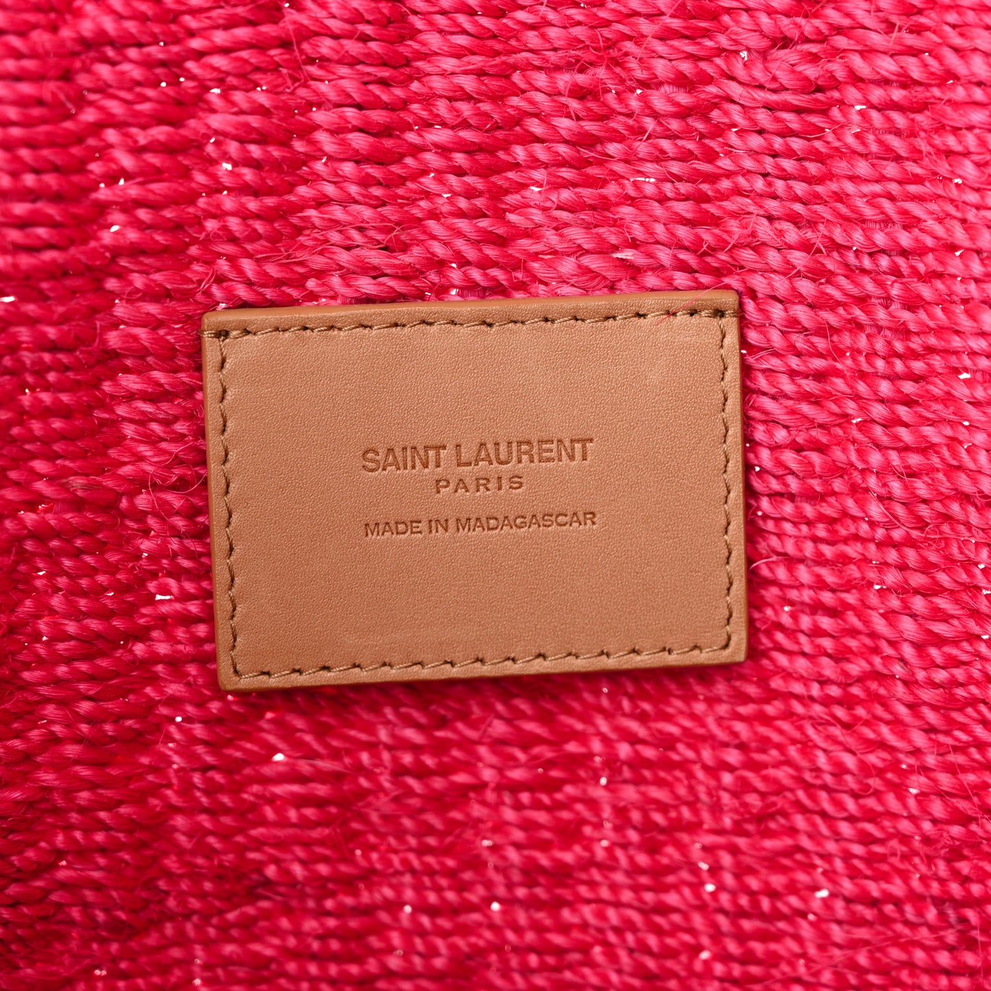 Raffia Medium Monogram Kate Satchel Pink Glow