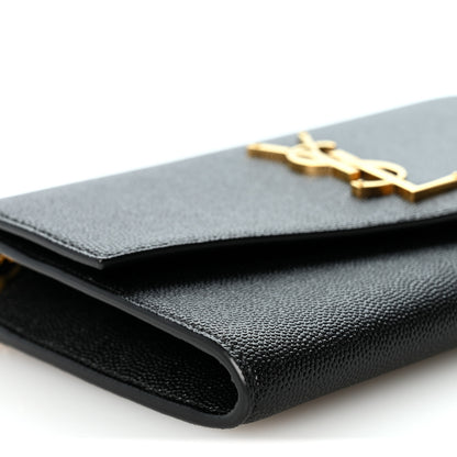 Saint Laurent Grain de Poudre Uptown Chain Wallet Black 8 of 9