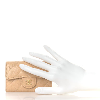 Chanel Caviar Quilted Flap Card Holder Wallet Beige 2 of 10