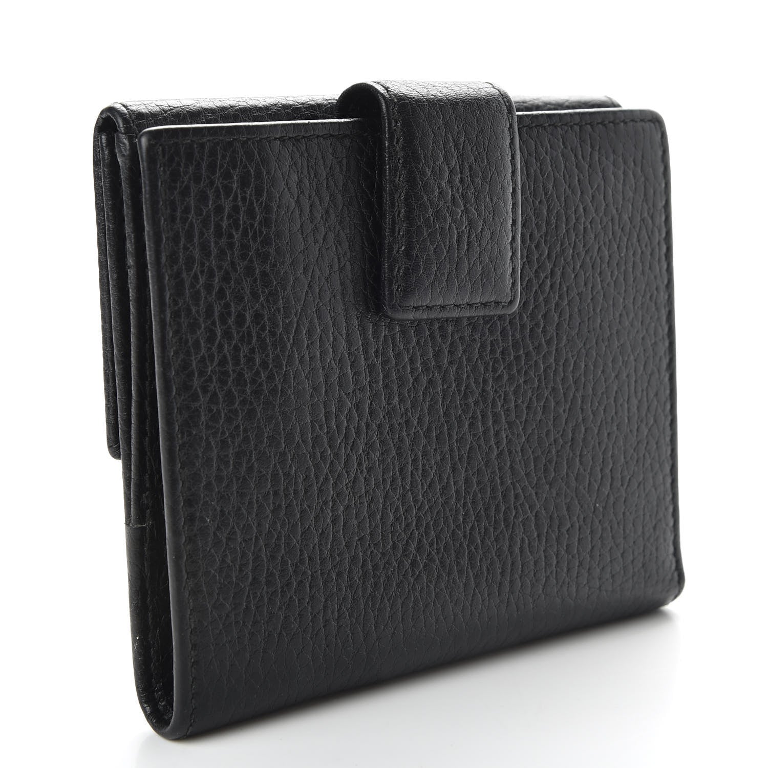 Gucci Dollar Calfskin Double G French Flap Wallet Black 3 of 9
