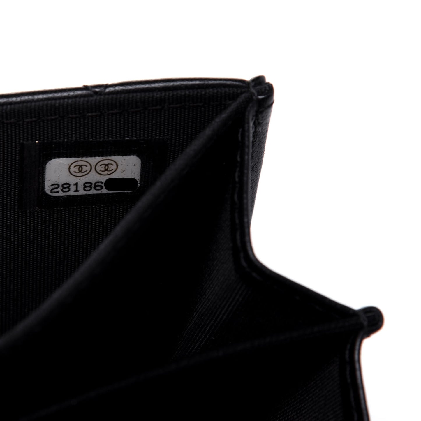 Lambskin Quilted CC Chic Flap Card Holder Black Gold