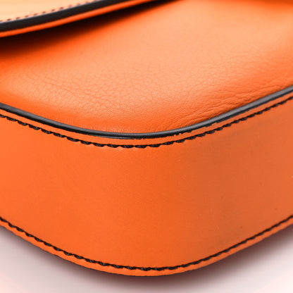 Fendi Vitello Flamingo Enamel Interchangeable Strap Baguette Orange Black Tobacco 8 of 9