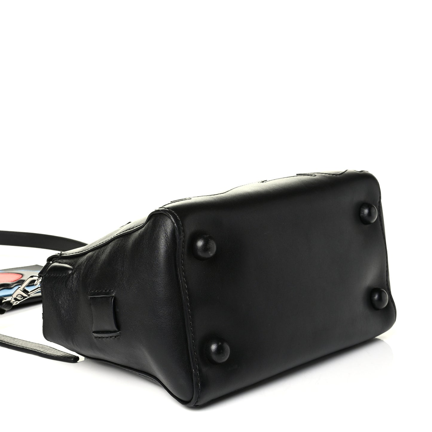 Calfskin Small Ames Patchwork Satchel Black