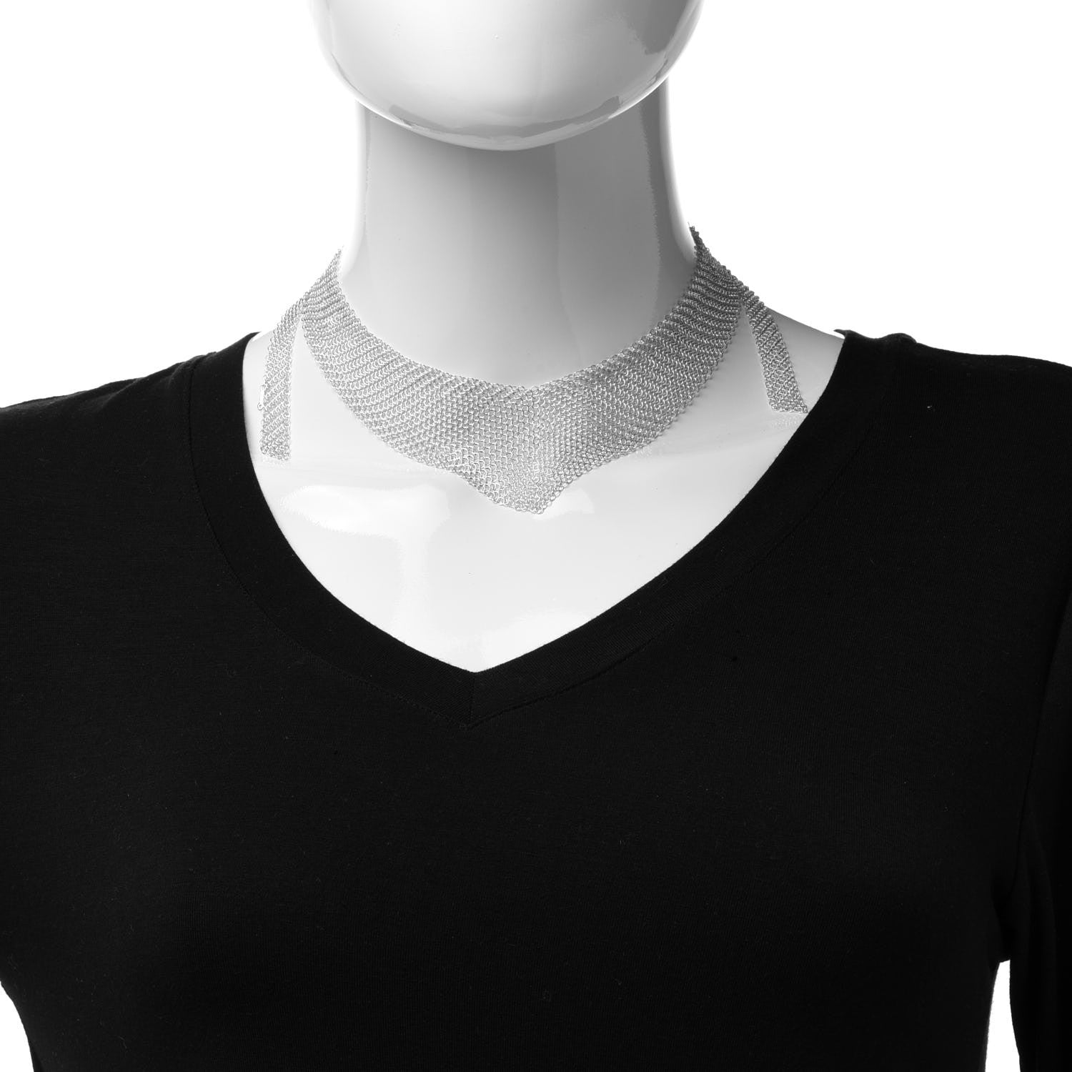 Tiffany Sterling Silver Elsa Peretti Mesh Bib Necklace 2 of 5