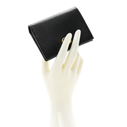 Gucci Pebbled Calfskin GG Marmont Card Case Black 2 of 13